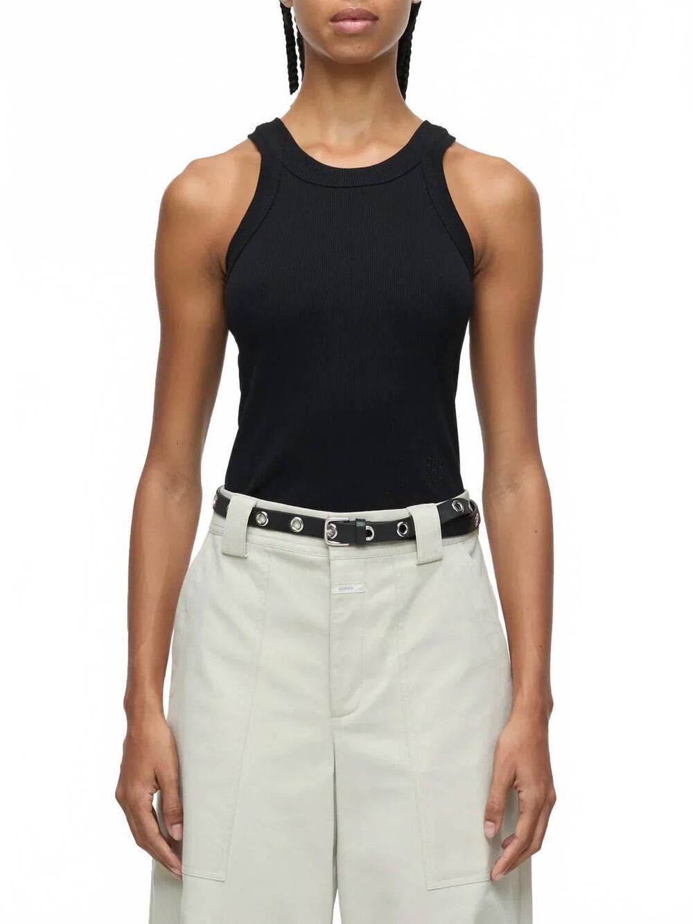 NEW CLOSED women's racer top in black